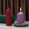 Molde de Vela de Resina de Cristal DIY Papoula com Formato de Cone Cilíndrico Listrado para Decoração de Mesa Molde de Silicone