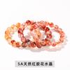Jingde joyería 7A pegamento natural sangre de toro flor cristal pulsera visión pulsera cristal rojo llama joyería al por mayor