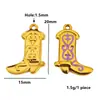 Colgante de Bota de Acero Inoxidable Encanto para Zapato Bañado en Oro de 18K Forma de Gota de Aceite DIY Pulsera Collar Accesorio para Bolsa Colgante Venta al por Mayor