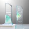 Medalla de trofeo de cristal colorido Nueva producción de souvenirs creativos Reunión anual Premio al personal destacado Tarjeta de autorización como souvenir