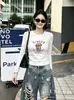 Top Feminino Manga Longa Canelado de Algodão Slim Fit Gola Redonda 220g, Venda Direta do Mercado Treze Fileiras de Guangzhou, Fornecimento Exclusivo Segunda Remessa de Verão