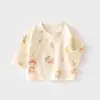 Íntimos de Media Espalda para Bebé Recién Nacido sin Hueso Algodón Puro Primavera y Otoño Pijama Velcro Traje de Monje de Luna Llena Tops para Bebé