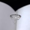 Anel de prata esterlina S925 com quatro garras incrustadas, anel simples de diamante feminino, anel fino, simples, all-match, luz, luxo, anel de dedo de alto nível