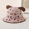 Bonito Sombrero de Pescador de Bebé de Dibujos Animados Estilo Coreano Cachorro de Orejas Largas Sombrero para el Sol 2026 Nuevo Sombrero de Cubo para Niños Primavera y Verano