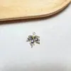 Pingente Folha de Bordo Cor Dourada 18K Preservação da Cor Micro-pavimentado Zircônia Acessórios diy Brincos Colar Acessórios de Joias