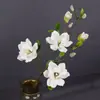 Flores de magnolia blanca indonesia artificiales de múltiples cabezas, hechas de material PU, para decoración del hogar y de bodas, venta al por mayor de fabricante de hoteles, flores artificiales para sala de estar