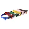 Collar para perro de 1 cm de ancho con patrón de puntos y cascabel, collar antipérdida con hebilla de cabeza de gato, collar para mascotas al por mayor