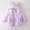 Casaco Bebê Plus Veludo Algodão Moda Inverno Estilo Novo Jaqueta de Algodão Menina Comprimento Médio Roupa Exterior Roupas de Algodão Infantil Inverno