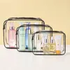 Bolsa de Higiene Pessoal Transparente à Prova d'Água, Bolsa Portátil para Viagem ao Ar Livre para Cosméticos, Bolsa de Cosméticos Simples Multifuncional de PVC
