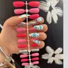 24 piezas, directo de fábrica, uñas postizas europeas y americanas de punta larga, uñas postizas al por mayor, parches de uñas terminados, uñas postizas