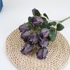 Ramo de rosas de imitación con pintura al óleo de 9 cabezas, decoración para el hogar, sala de estar, modelo de flores, restaurante, arreglo floral de flores falsas, decoración de flores de seda.