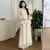 Traje de Vestido de Maternidad Celebridad de Internet 2025 Verano Nuevo Protector Solar Ropa de Embarazo Pantalones de Pierna Ancha Falda Conjunto de Dos Piezas para Mujeres Embarazadas