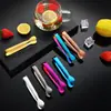 Pinzas para Cubos de Azúcar de Acero Inoxidable Pinzas para Postre de Cocina Pinzas para Cubitos de Hielo Pinzas para Hielo Picado Chapadas en Oro Cabeza Redonda Pinzas Pequeñas para Hielo Pinzas para Cubo de Hielo