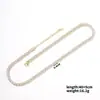 Collar de Hip-Hop de Zirconia de Colores de Venta Caliente en Amazon Transfronterizo Europeo y Americano Collar de Cristal de una Sola Fila Joyería de Moda al por Mayor para Mujeres