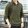 Sudadera Informal de Negocios para Hombre con Media Cremallera, Estilo Primavera y Otoño, Moderna y a la Moda, Prenda Superior Bordada Versátil, Envío Directo de Una Pieza