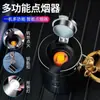 Encendedor Reloj Real con Linterna Brújula Reloj Digital Llavero Encendedor Recargable a Prueba de Viento Regalo para Novio