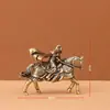 Figura de la Niña de las Flores Guerrera Mulan de Latón Puro, un Objeto Sólido Vintage del Pasado, Adorno Artesanal Decorativo de Escritorio
