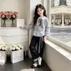 Conjunto de Dos Piezas de Sudadera Casual de Manga Larga de Moda y Pantalones de Pierna Ancha a Cuadros 2026 para Primavera y Otoño