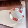 Festival de Inverno 2026 Ano do Cavalo Pulseira de Cristal de Ágata Vermelha Natural Pulseira de Boa Sorte de Alta Qualidade para Mulheres Presente