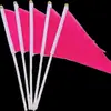 Bandera pequeña roja triangular No.8 bandera de mano de color pequeña al por mayor bandera de color de siete colores 14*21cm bandera de árbitro de mando publicidad