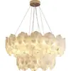 Lámpara de Sala de Estar Medieval Francesa, Lámpara Retro de Gama Alta para Comedor, Lámpara de Dormitorio Principal, Candelabro Romántico de Vidrio con Flores de Lujo Ligero