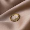 Anillo de plata S925 estilo coreano con microincrustaciones para mujer, estilo retro, elegante, con nudo de cuerda, abierto, elegante y creativo, a la moda.