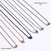 Colar de aço titânio com dupla face, corrente de clavícula de aço inoxidável 304/316, banhado a vácuo, ouro rosa, joia preta