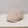 Chapéu octogonal de camurça para mulheres, outono e inverno, estilo retrô, afina o rosto, estilo japonês, boina versátil, estilo britânico, chapéu de bico de pato voltado para a frente