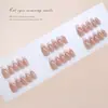 Unhas Pré-Feitas Artesanais em Rosa Claro Divertido, Bolinhas Marrom Francesas, Estilo Doce Feminino, Unhas Usáveis Removíveis, 30 Peças