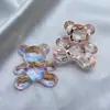 DIY acrílico banhado a cores meio urso contas soltas material fábrica direta acessórios fabricação corda de cabelo gelatina contas transparentes