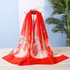 Novo Lenço de Seda Estampado de Chiffon para Primavera e Verão Lenço Feminino Fino Xale de Proteção Solar de Verão Versátil de Uso Duplo