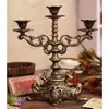 Candelabro Estilo Europeo Artesanía de Hierro Fundido Arte en Hierro Tallado Candelabro Portavelas Candelabro Retro Decoración para el Hogar y Bodas