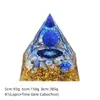 Pirâmide de Bola de Cristal Natural 5/6/8cm Ornamento de Mesa Chakra Cascalho Colorido Pirâmide de Resina Epóxi