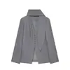 Ins transfronterizo europeo y americano 2026 nueva moda elegante Amazon ropa de mujer al por mayor bufanda cuello blazer versátil