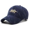 Gorra de Béisbol de Pana Bordada con Letra para Mujer, Versión Coreana de Otoño e Invierno, Nueva Gorra de Pico Versátil Adelgazante, Sombrero de Sol para Hombres Modernos