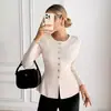 Moda Feminina Transfronteiriça Europeia e Americana 2026 Novo Suéter de Tricô Elegante e Estiloso com Gola Redonda