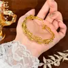 Joia banhada a ouro com fecho de pulseira aberta em junta de bambu de seis linhas, design trançado, estilo novo chinês retrô, pulseira de ouro, alta retenção de cor