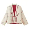 Bestseller Transfronterizo de AliExpress Moda Casual Nueva Primavera Estampado Floral Estilo Kimono Abrigo de Algodón