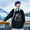 Camiseta de Manga Larga para Hombre, Nuevo Estilo Primavera y Otoño 2025, Cuello Redondo, Algodón Puro, Estilo Americano, Peso Pesado, Casual, Versátil, Camiseta Básica Estilo Coreano