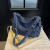 Bolsa Outono High-end Niche Bolsa Mensageiro Feminina 2024 Novo Estilo Simples Bolsa Tote de Jeans Simples Bolsa de Ombro Simples