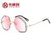 Gafas de sol sin montura preciosas y elegantes para mujer, gafas de sol con incrustaciones de diamantes europeas y americanas transfronterizas, gafas de sol para fiesta de gala