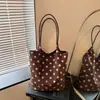 Bolso de Hombro Retro de Lunares para Mujer 2026 Nuevo Bolso Tote de Gran Capacidad Bolsa de Compras Viaje Moda Bolso de Mano Versátil