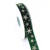 Cinta Navideña de Muñeco de Nieve de 2.5cm con Estampado Dorado Cinta para Caja de Regalo Navideña Merry Christmas con Estampado Dorado