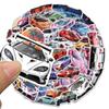 50 adesivos decorativos de carros de corrida de desenho animado, carros esportivos, super carros, para mala DIY, scooter, capa de celular