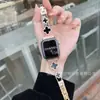 Correa de Acero Inoxidable Adecuada para Apple Iwatch11 Correa de Reloj Correa Applewatch9 Octava Generación Trébol de Cuatro Hojas S8