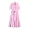 Comercio Exterior Verano 2025 Nuevo Estilo Europeo y Americano Moda Femenina Casual Camisa Vestido de Popelina Manga Corta 2640596