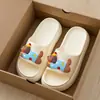 Chinelos fofos de bolinhas para meninas, chinelos plataforma com sola grossa para aumentar a altura, para usar ao ar livre, chinelos de casa, sapatos de praia