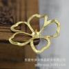 Accesorios para joyería hechos a mano DIY pendientes de oro real de 24k pulsera collar accesorios material para pasador flor de cobre pétalos A608