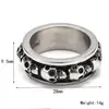 Anillo para hombre círculo calavera retro europeo y americano personalizado anillo hip hop punk joyería de comercio exterior al por mayor
