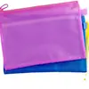 Bolsas de Archivo con Cierre de Colores al por Mayor, Bolsas para Documentos de Malla de Doble Capa, Bolsas de Papelería, Bolsas de Archivo de Malla con Cierre de Doble Capa